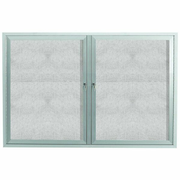 Aarco Enclosed Indoor/Outdoor Bulletin Board Satin Anodized Aluminum 36"x48" ODCC3648R